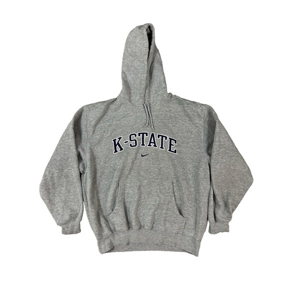 VTG Nike K-State Grey Long Sleeve Pullover Sweater Sz L Kansas State‎ - Picture 1 of 7